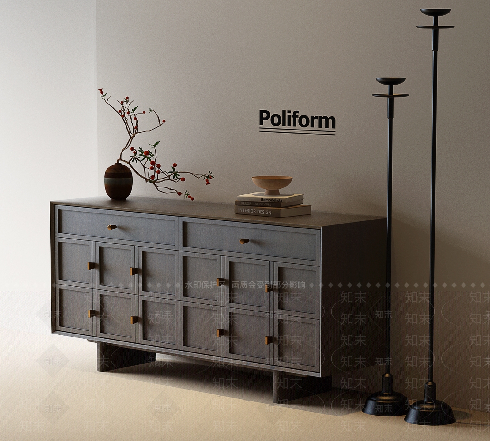 法式美式斗柜3D模型下载【ID:1200657708】