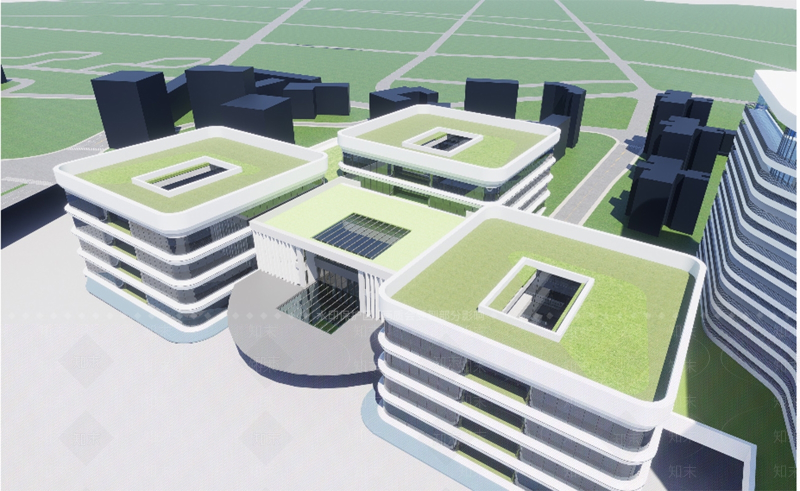 现代医院建筑SU模型下载【ID:1200711483】