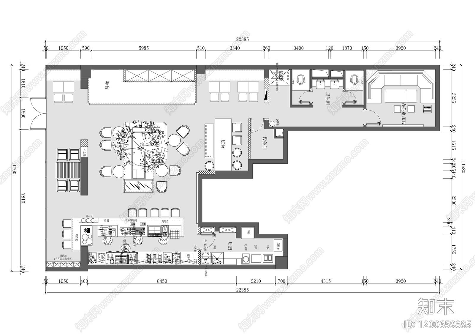 现代酒吧施工图下载【ID:1200659885】