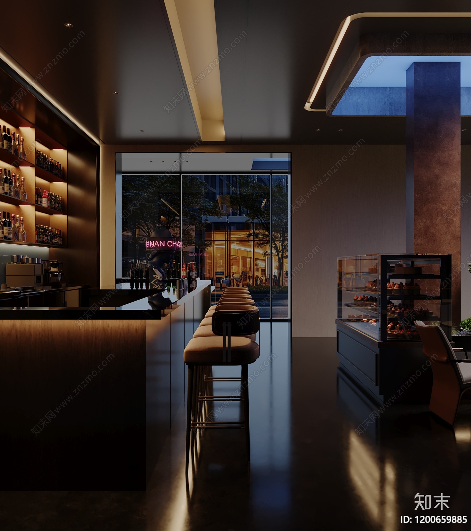 现代酒吧cad施工图下载【ID:1200659885】