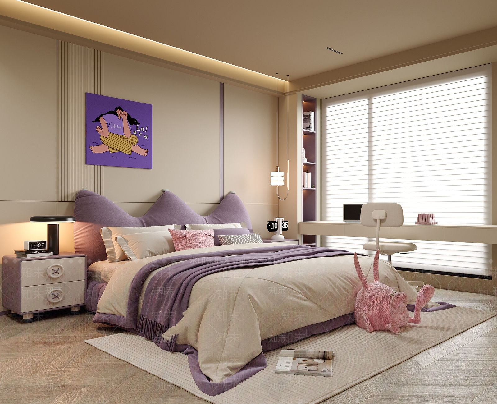 软包造型双人床双人床3D模型下载【ID:1227271020】
