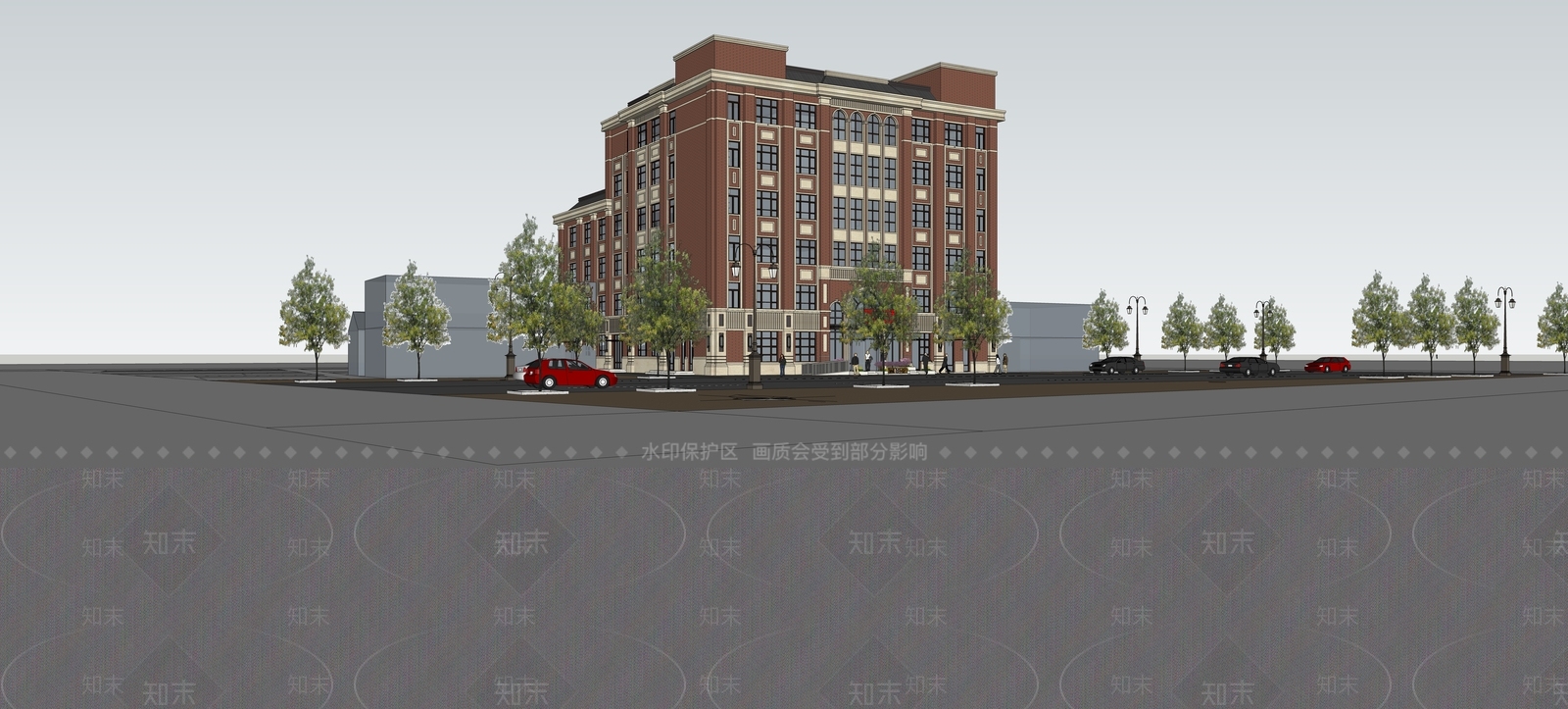 复古酒店建筑SU模型下载【ID:1200660950】