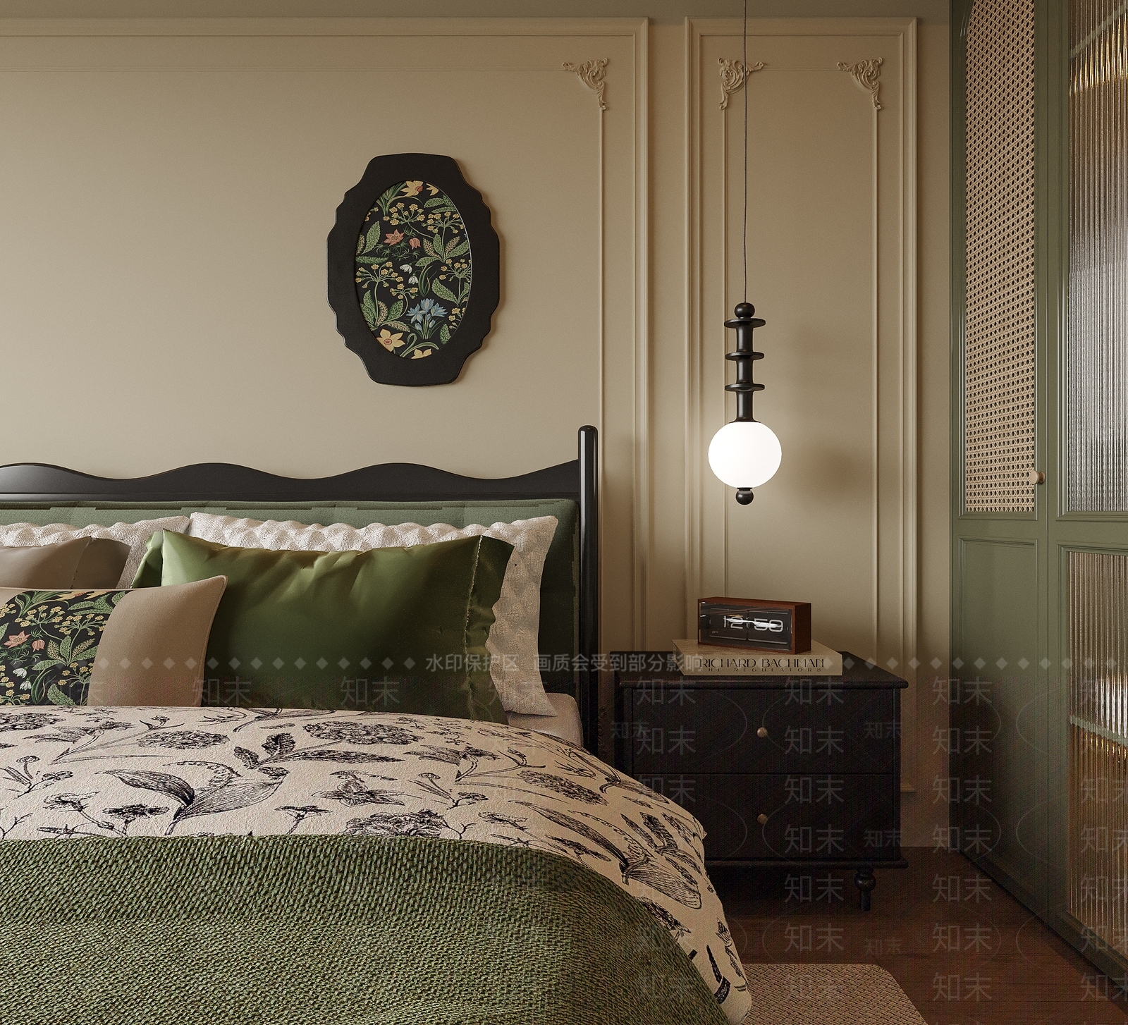 法式美式家居卧室3D模型下载【ID:1200660949】