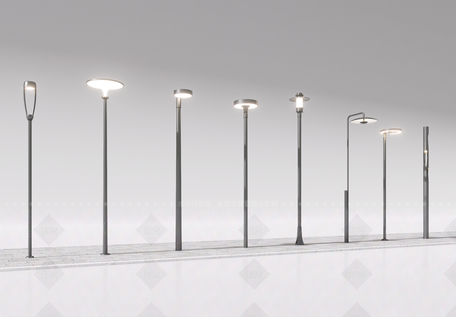 现代景观灯SU模型下载【ID:1200663119】