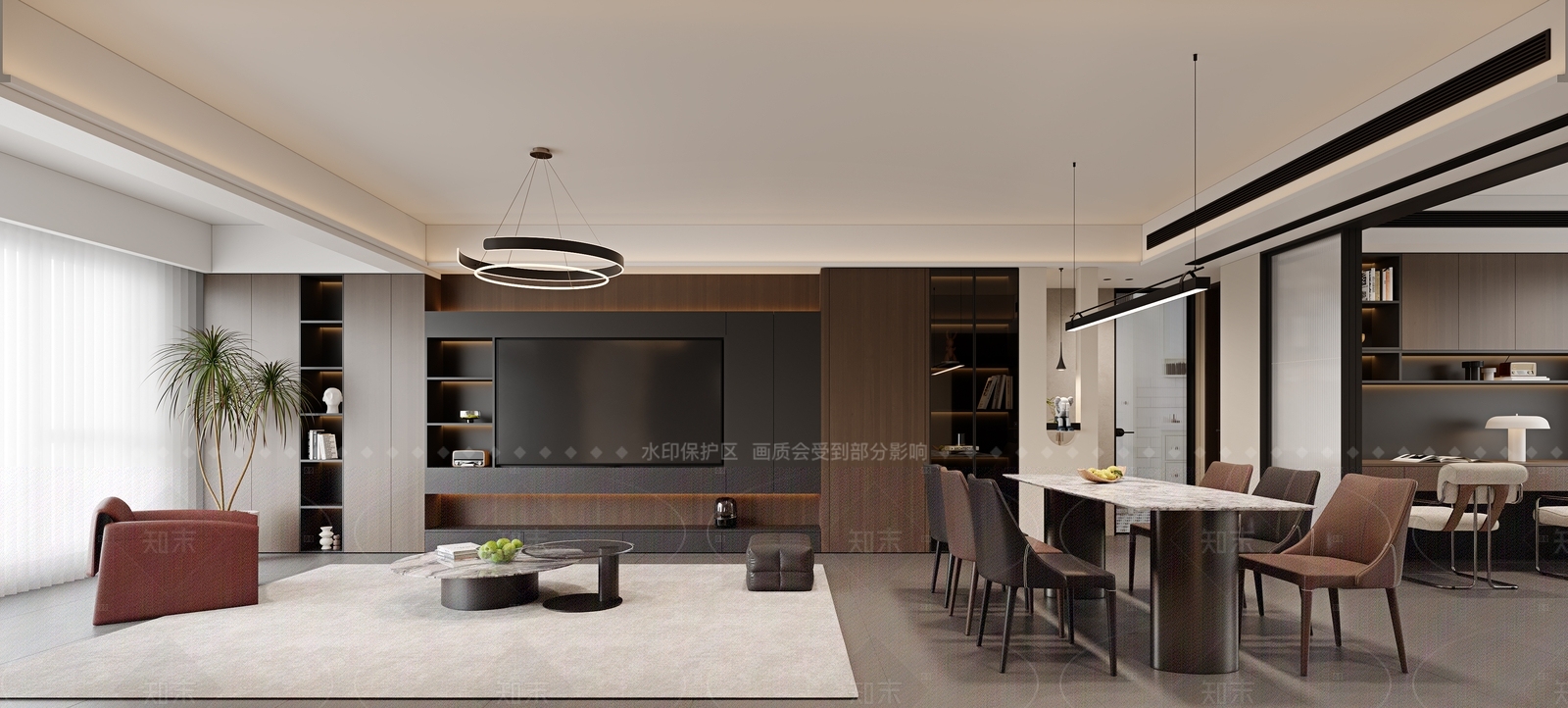 现代家居餐厅3D模型下载【ID:1215185647】