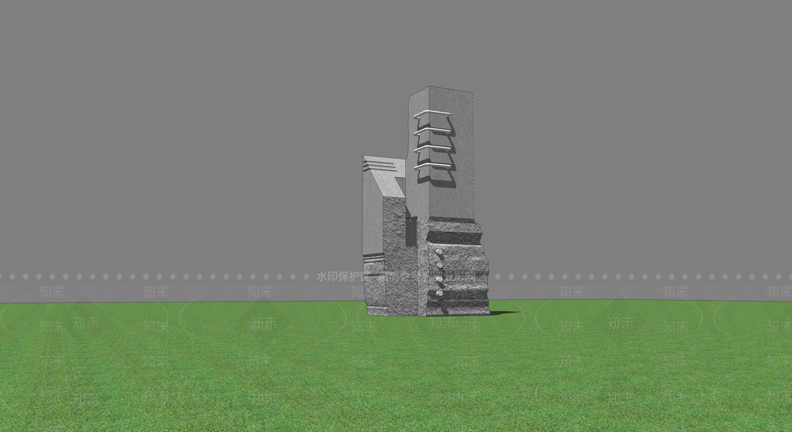 现代简约景观柱SU模型下载【ID:1200672110】