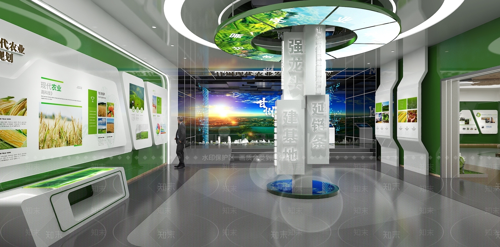 现代农业展厅3D模型下载【ID:1200672589】