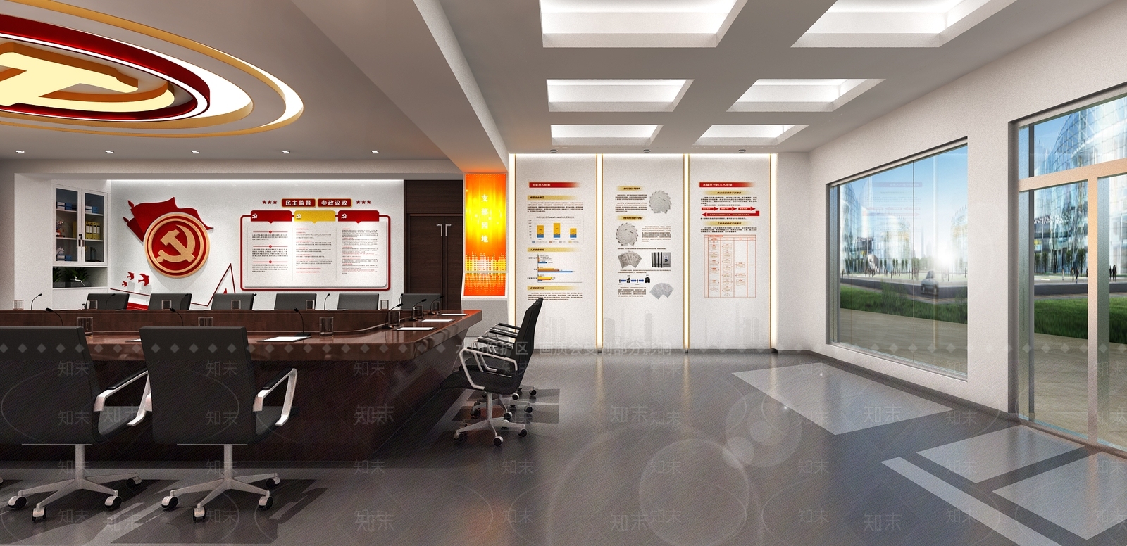 现代党建展厅3D模型下载【ID:1200673380】