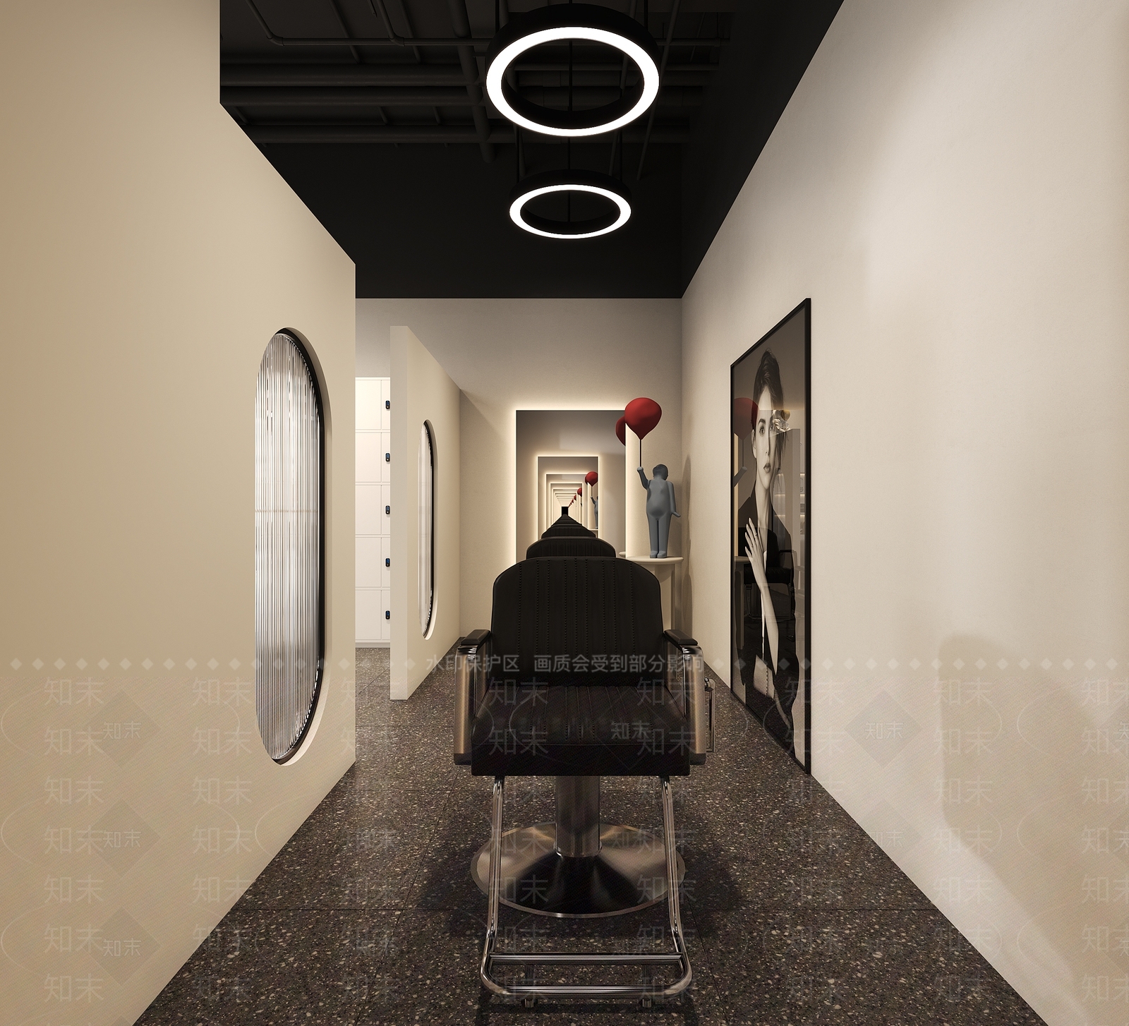 现代工业美发店3D模型下载【ID:1200674213】