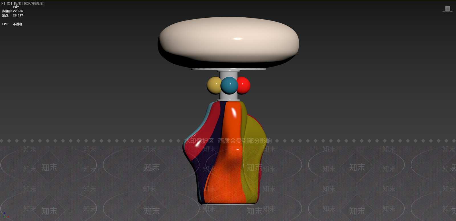 复古奶油台灯3D模型下载【ID:1200674416】