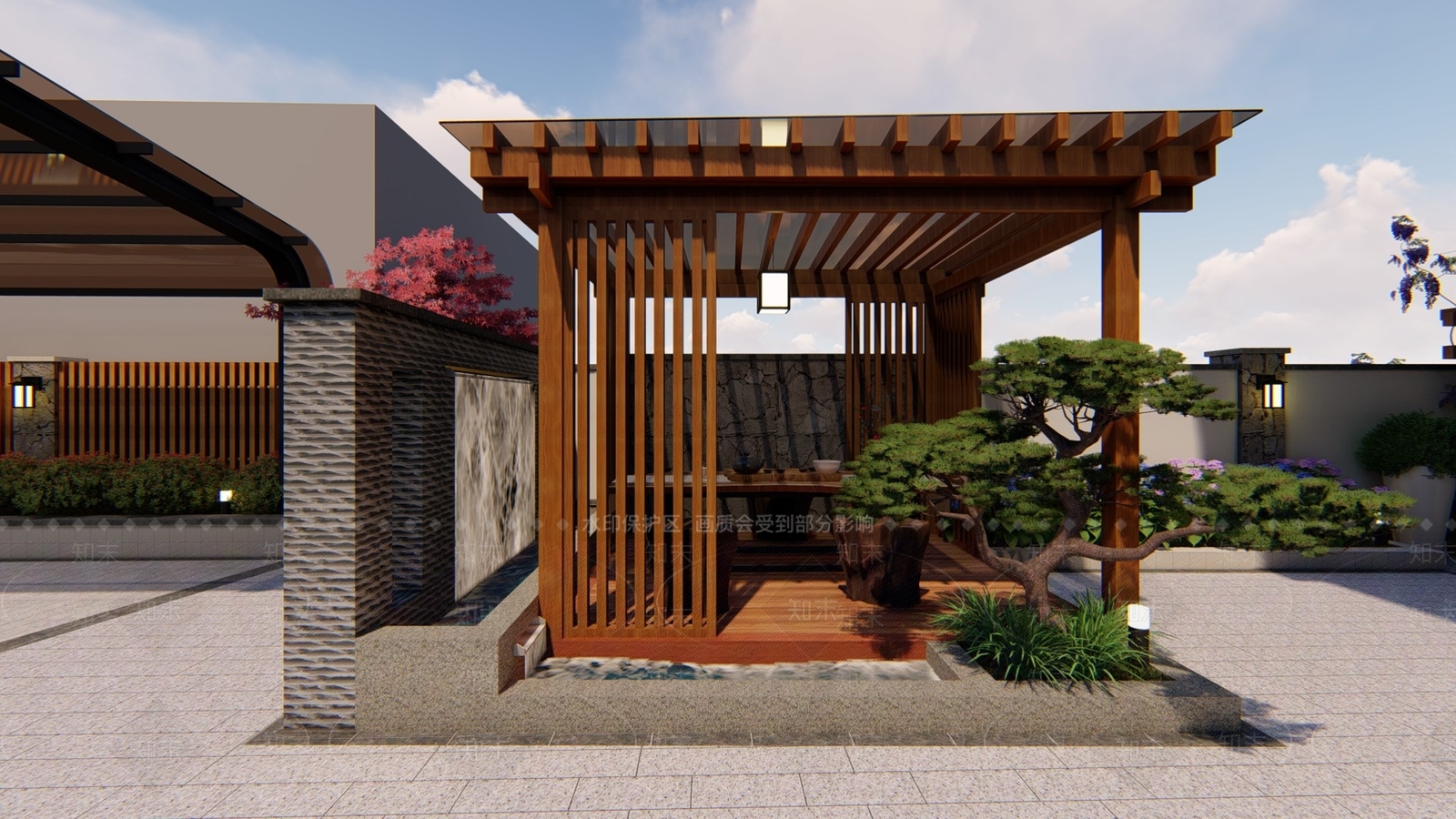 现代乡村庭院SU模型下载【ID:1200675840】