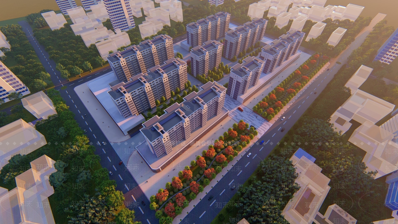 现代小区建筑SU模型下载【ID:1200676204】