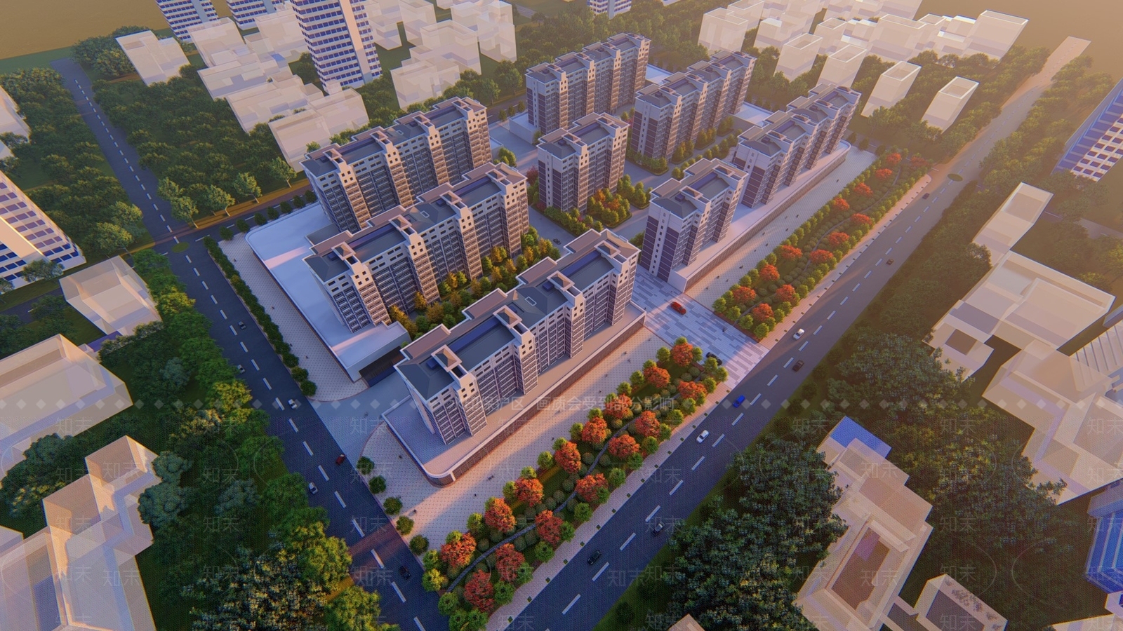 现代小区建筑SU模型下载【ID:1200676204】