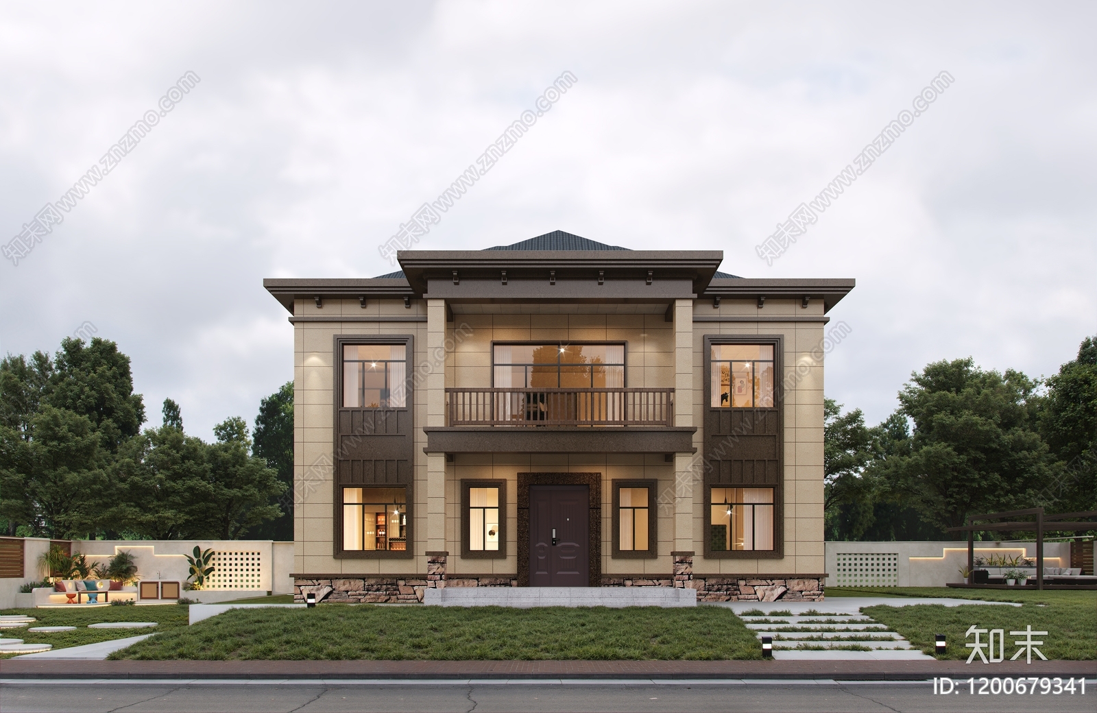 新中式别墅建筑cad施工图下载【ID:1200679341】