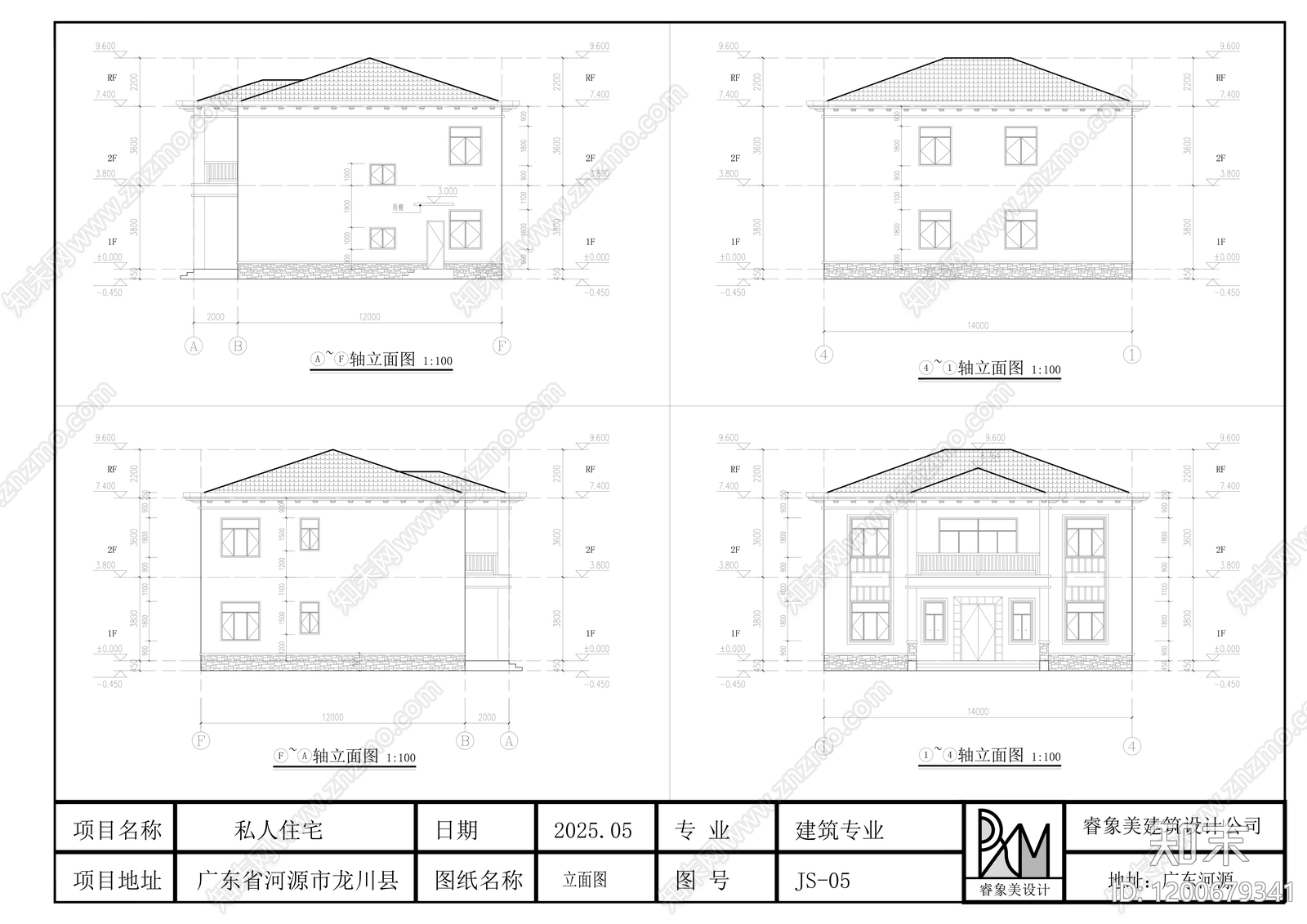 新中式别墅建筑cad施工图下载【ID:1200679341】