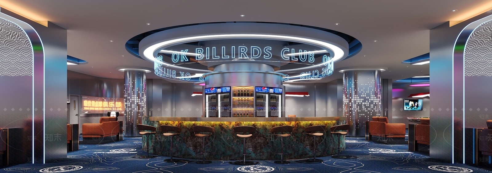 现代台球室3D模型下载【ID:1200680452】