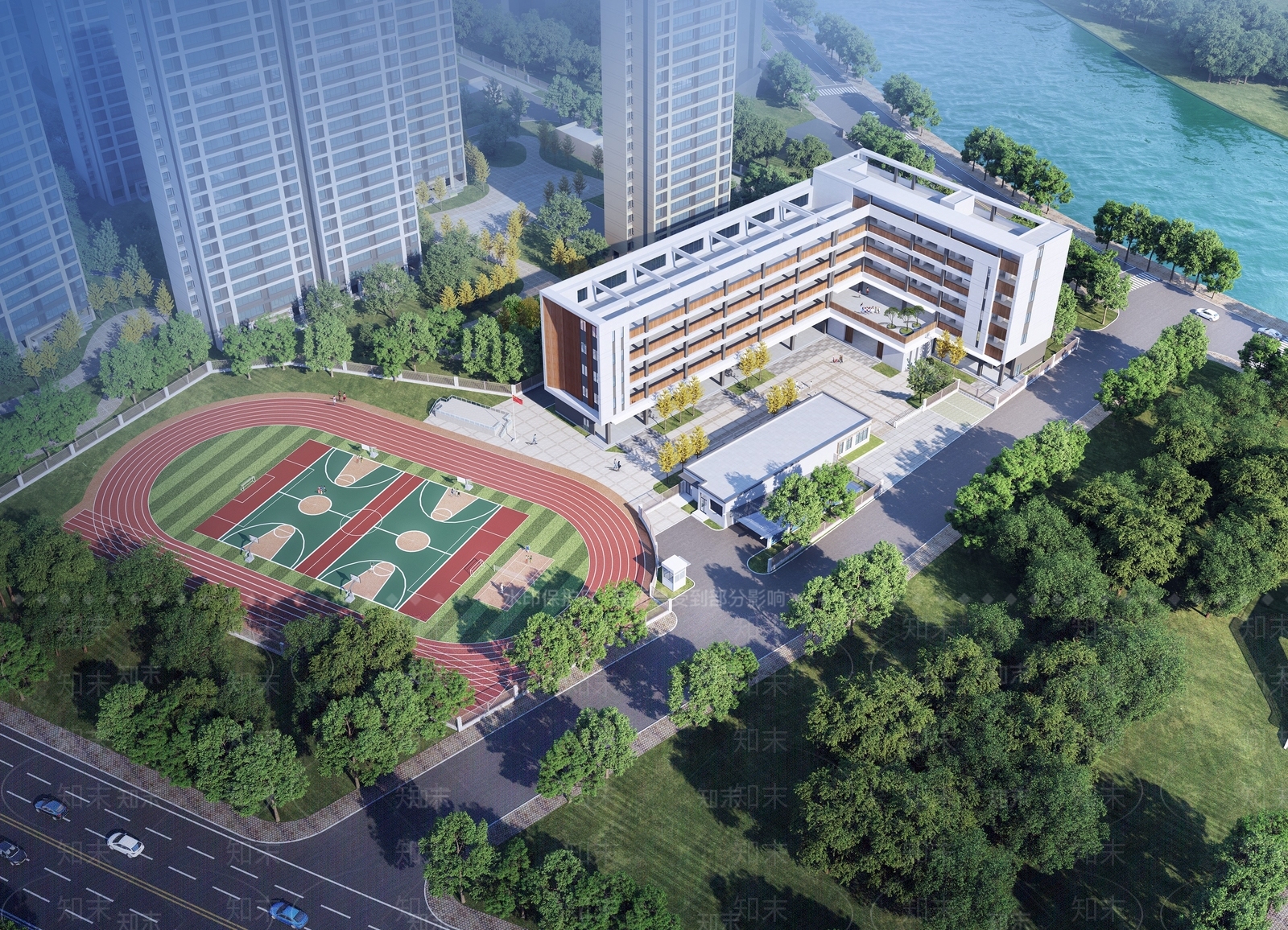 现代极简小学SU模型下载【ID:1200680431】