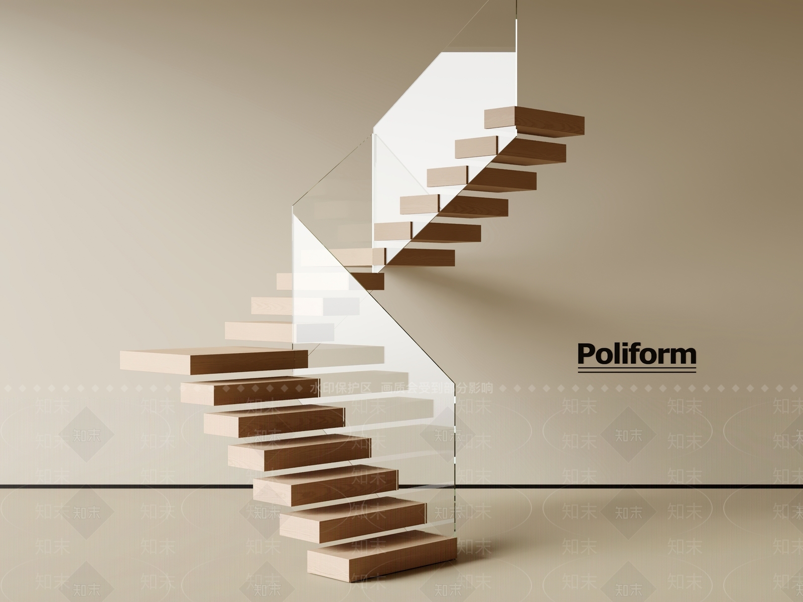 现代中古楼梯3D模型下载【ID:1200680934】