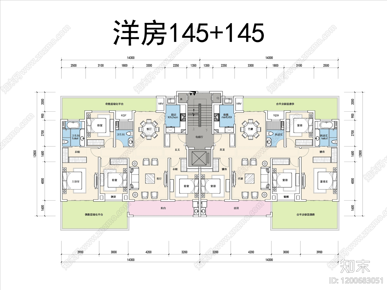 现代住宅楼建筑施工图下载【ID:1200683051】
