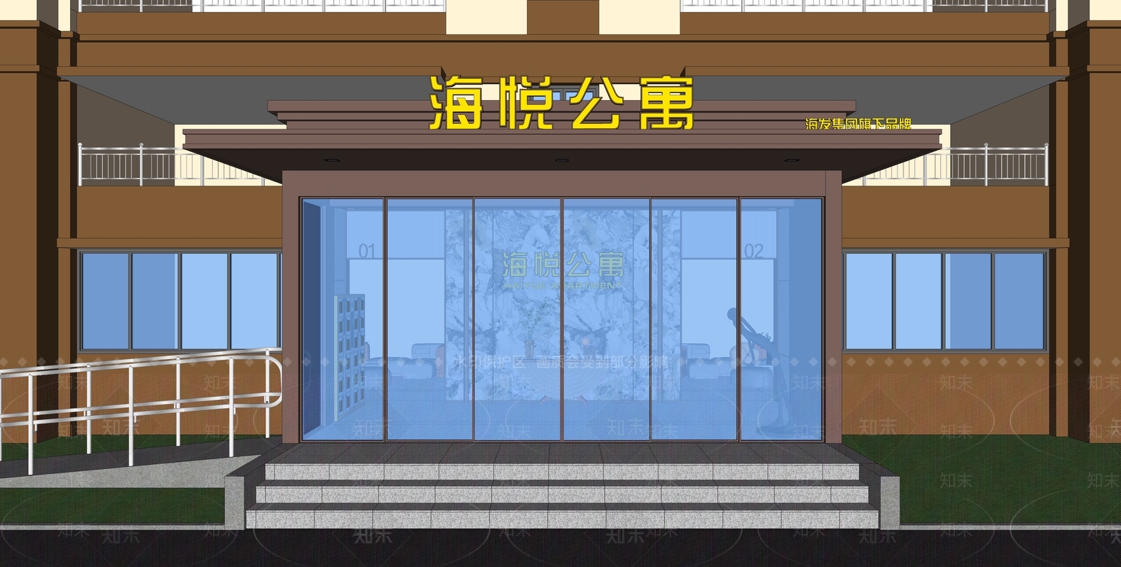 现代轻奢门头SU模型下载【ID:1200684603】