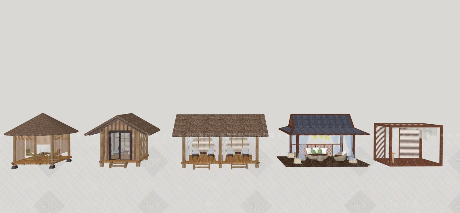 新中式亭子SU模型下载【ID:1200685343】