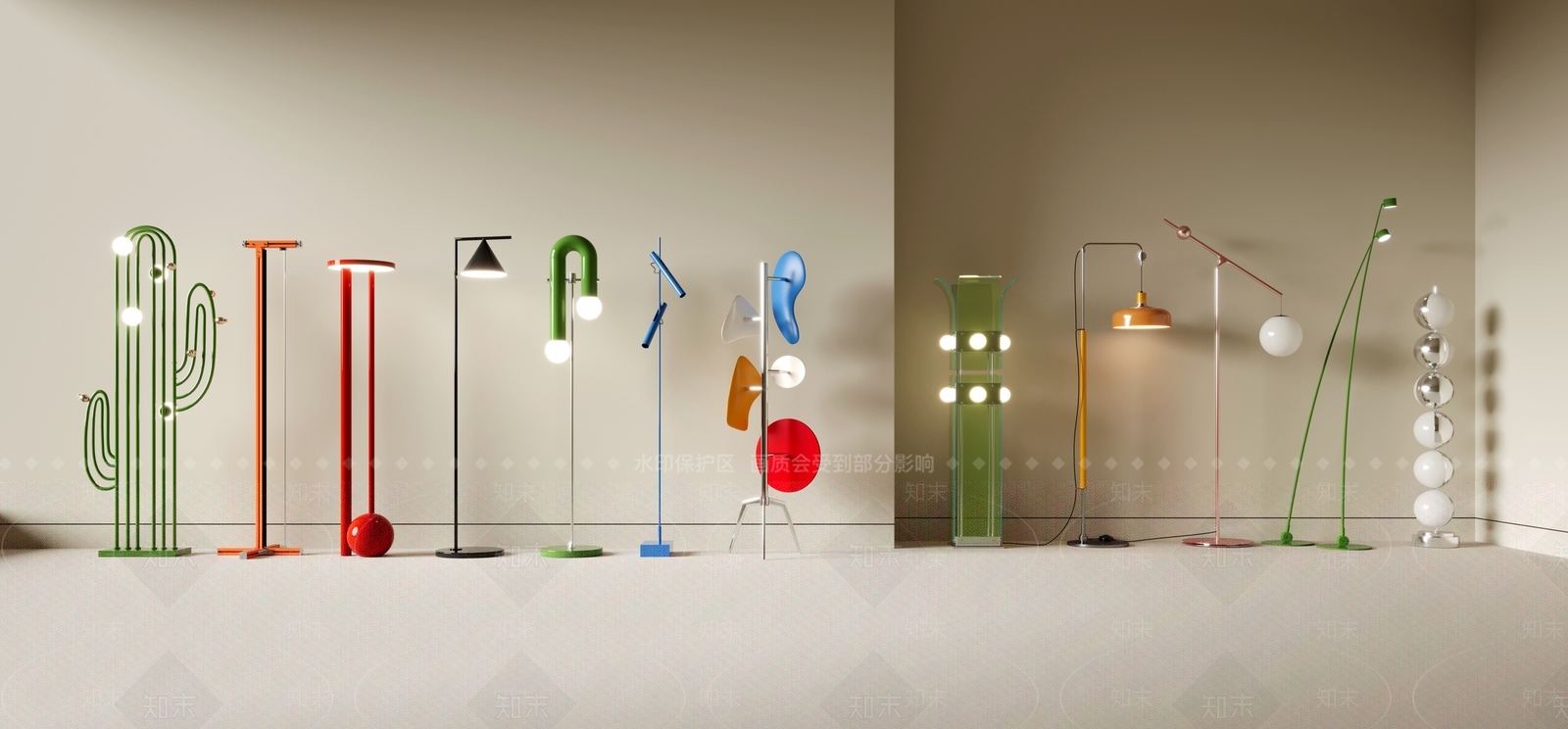 现代落地灯3D模型下载【ID:1200685807】