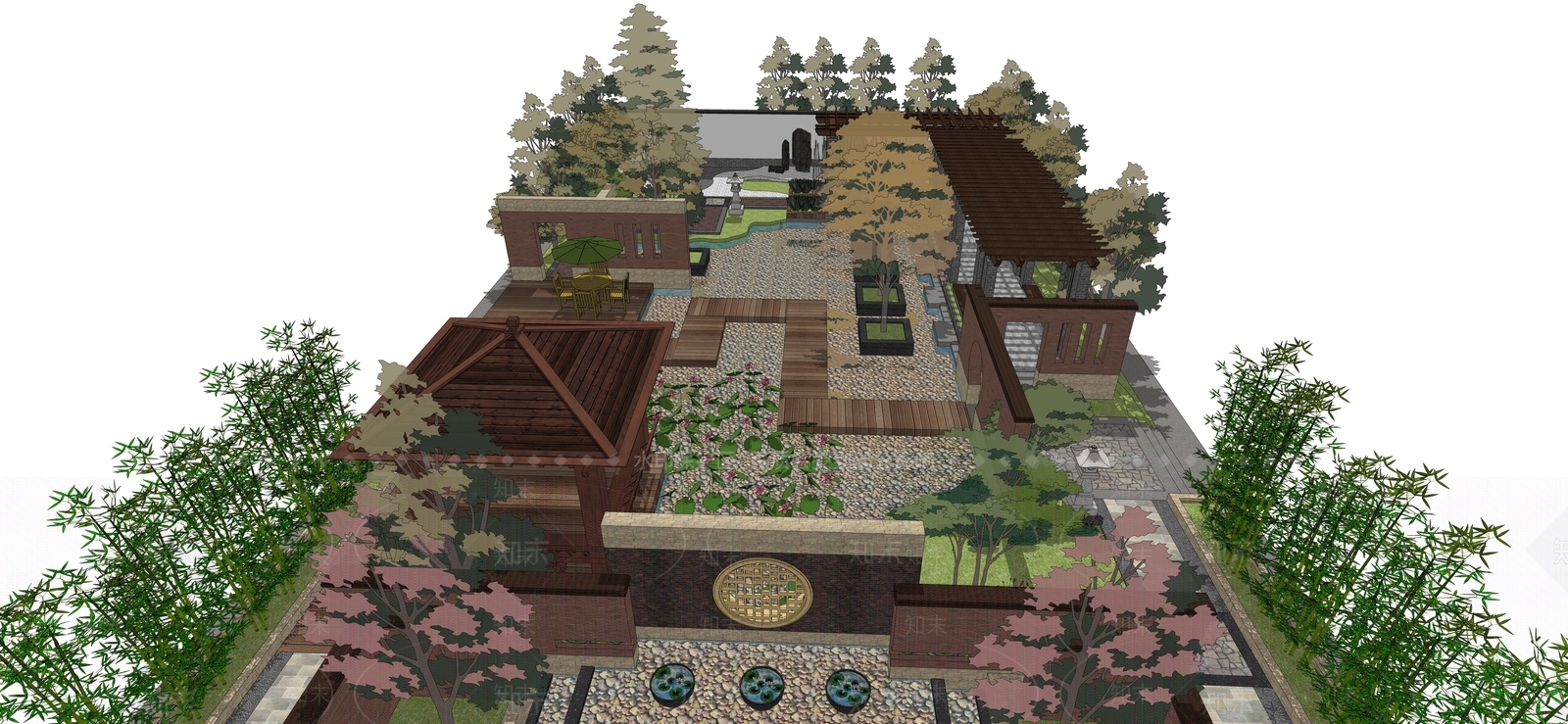 现代乡村庭院SU模型下载【ID:1200686073】