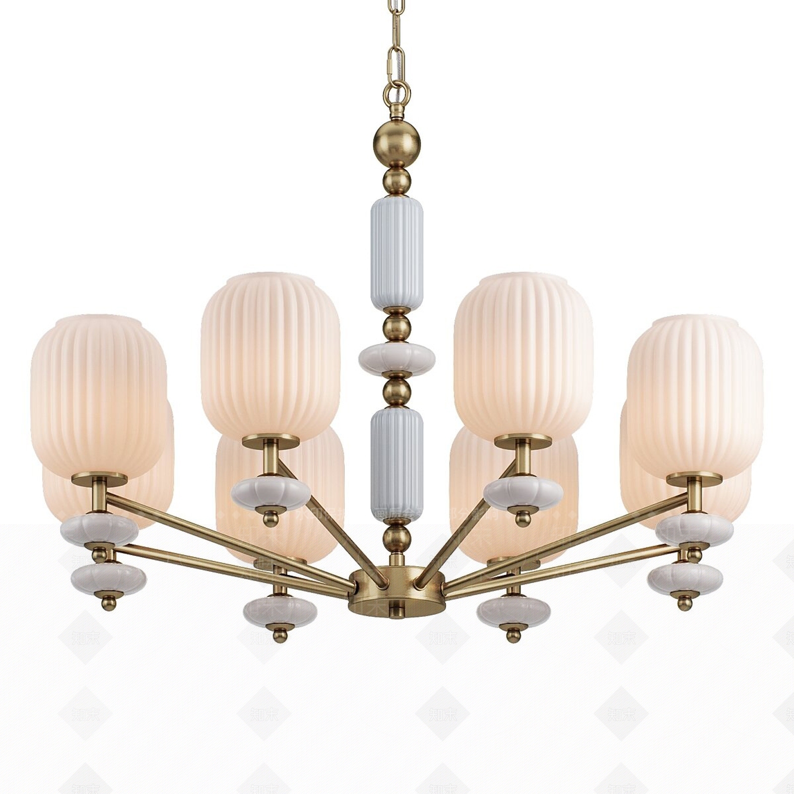 法式美式客厅吊灯3D模型下载【ID:1200686231】