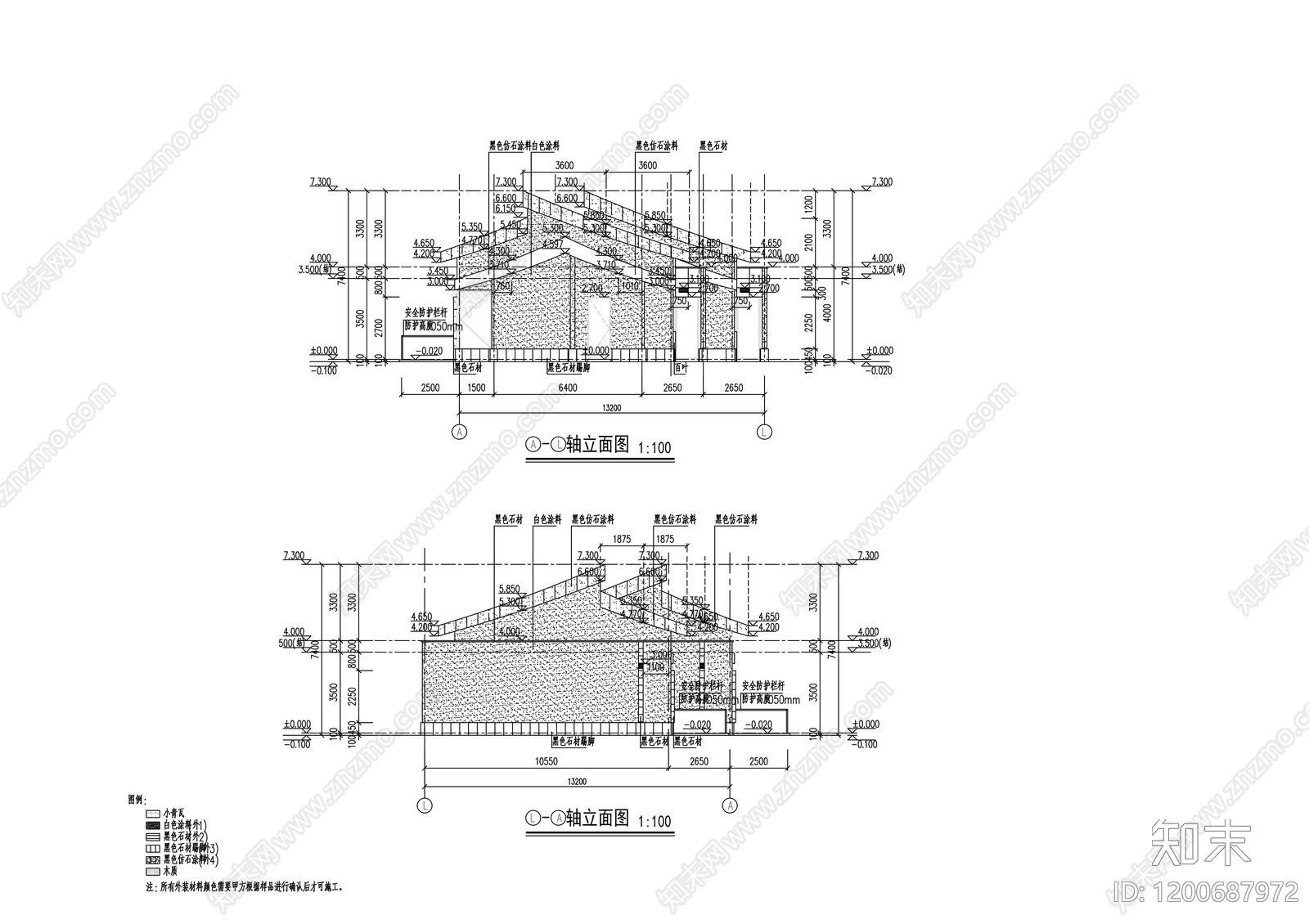 新中式民宿建筑cad施工图下载【ID:1200687972】