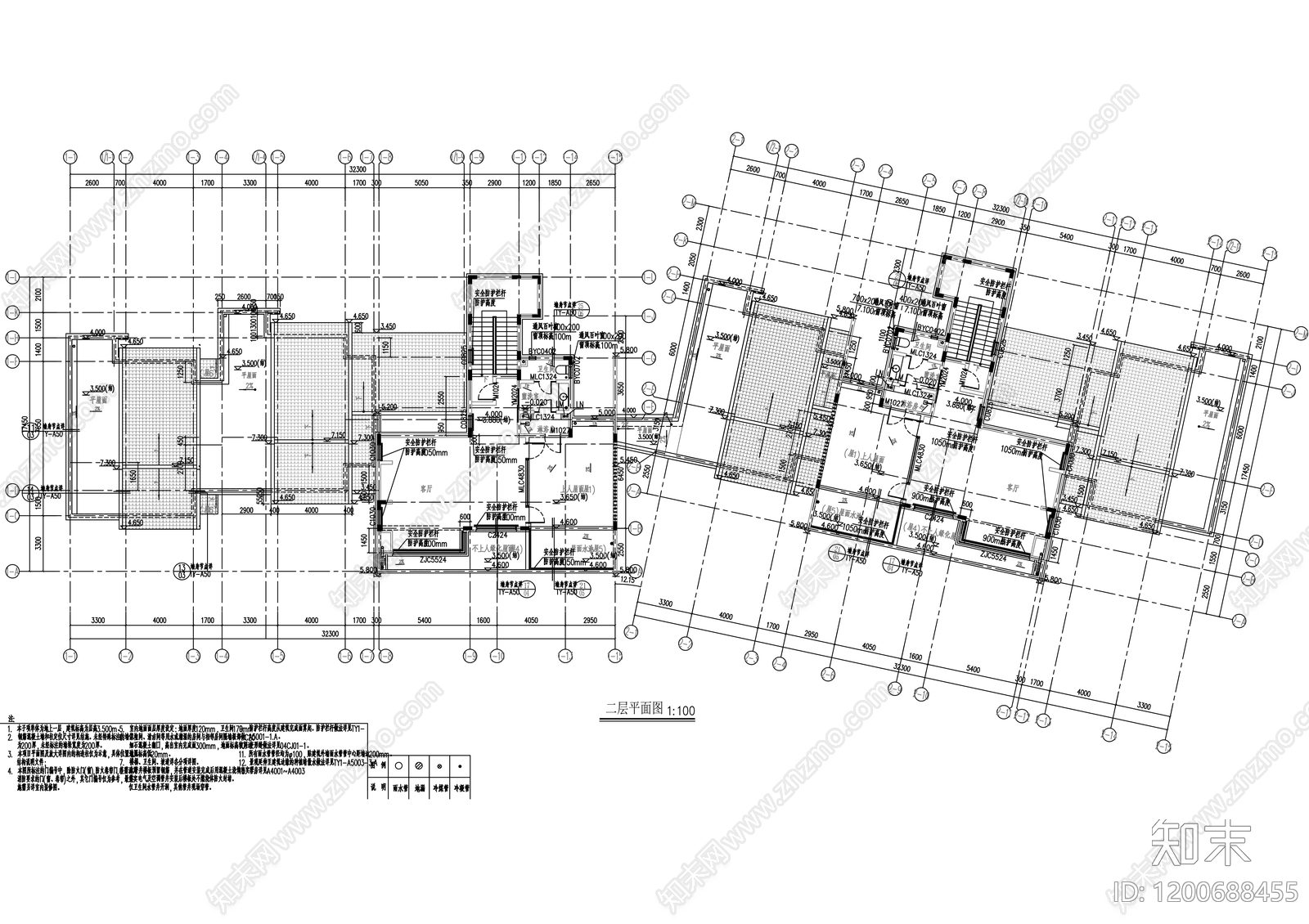 新中式民宿建筑cad施工图下载【ID:1200688455】