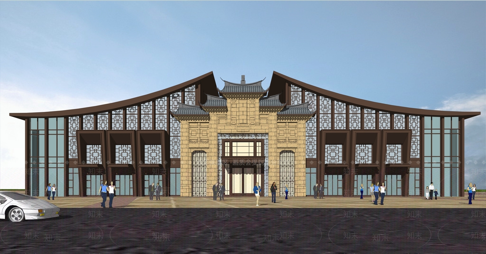 新中式小公建SU模型下载【ID:1200689288】