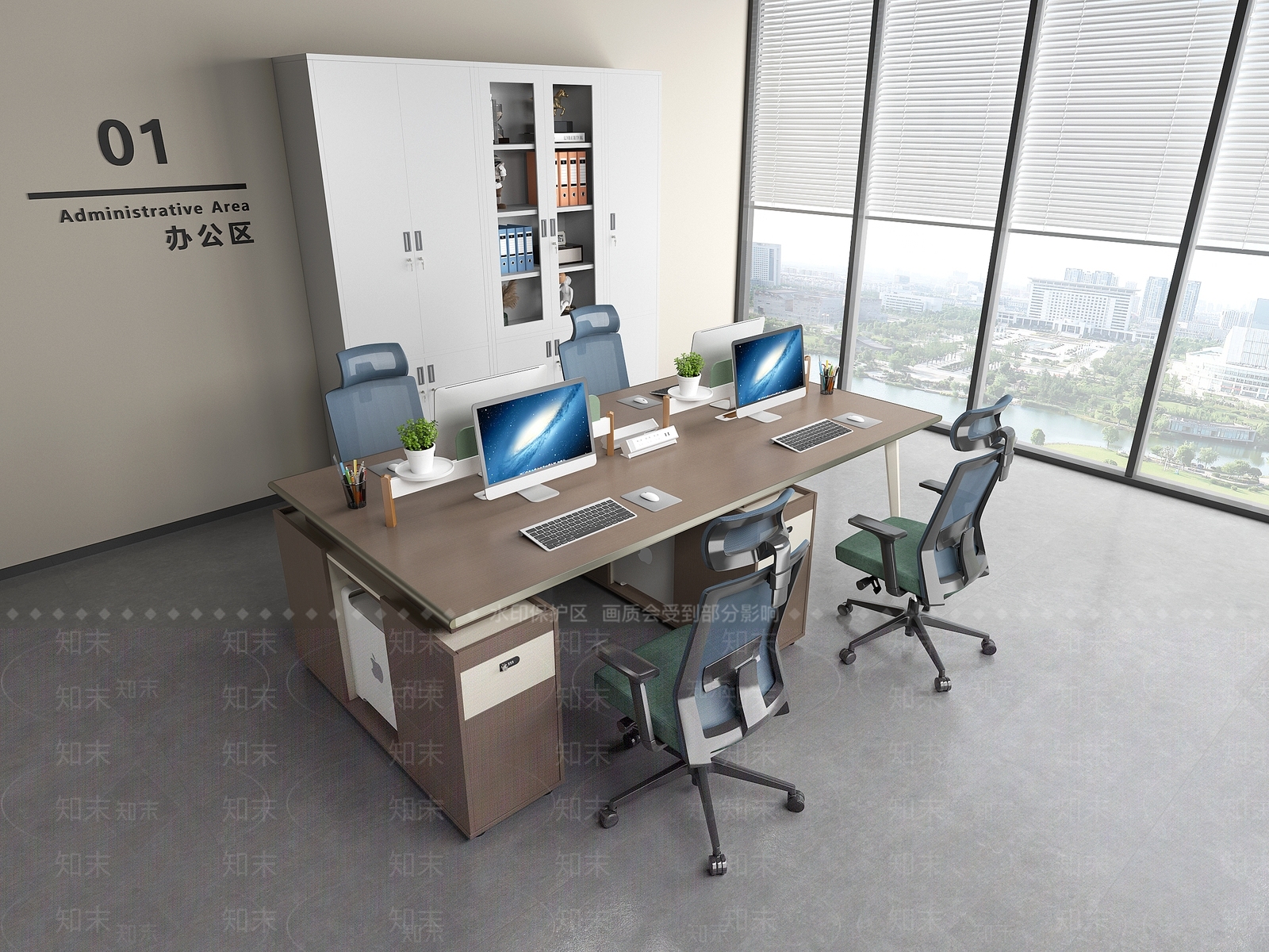 现代办公桌椅3D模型下载【ID:1200689198】