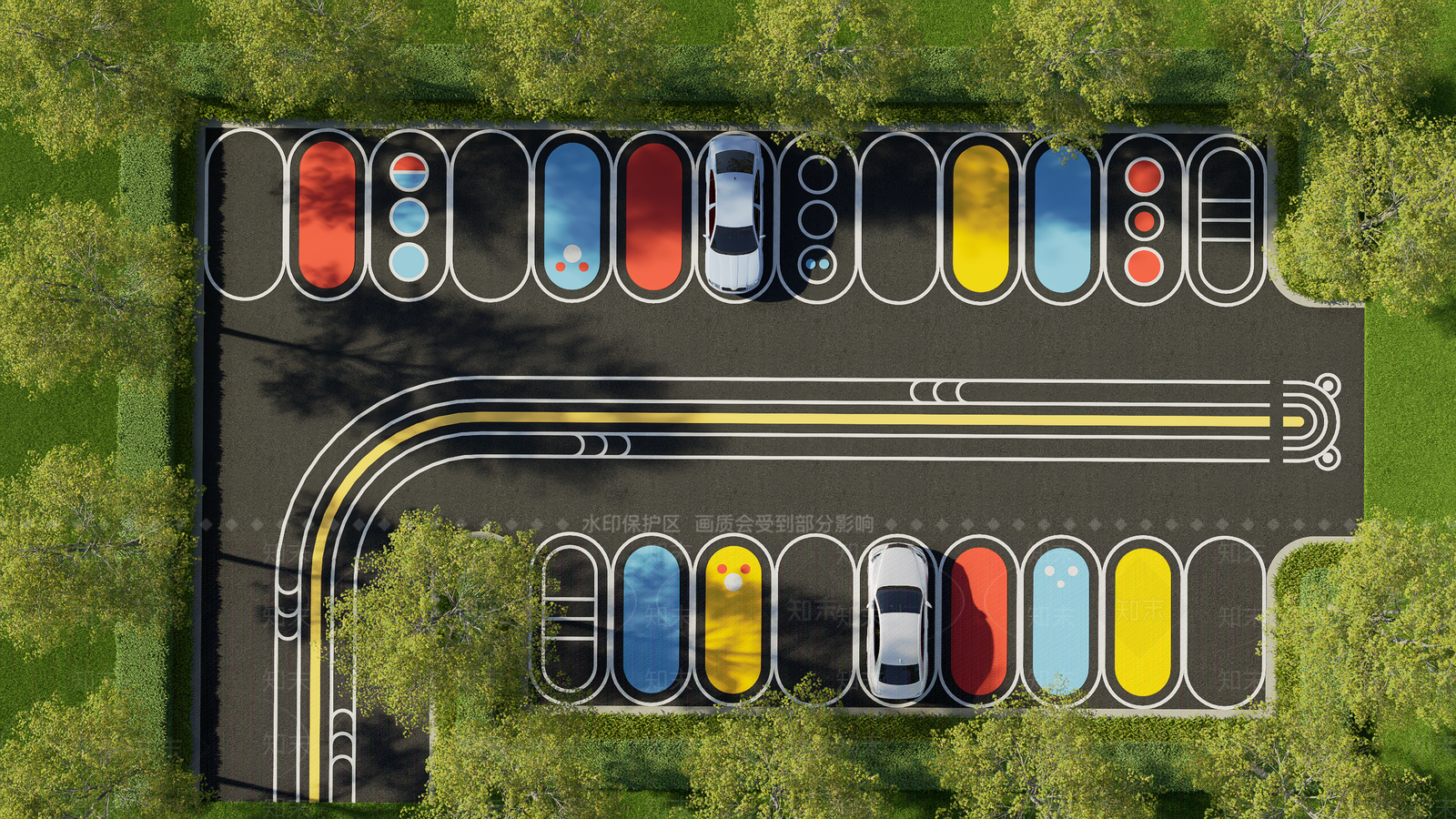 现代停车场SU模型下载【ID:1200690778】