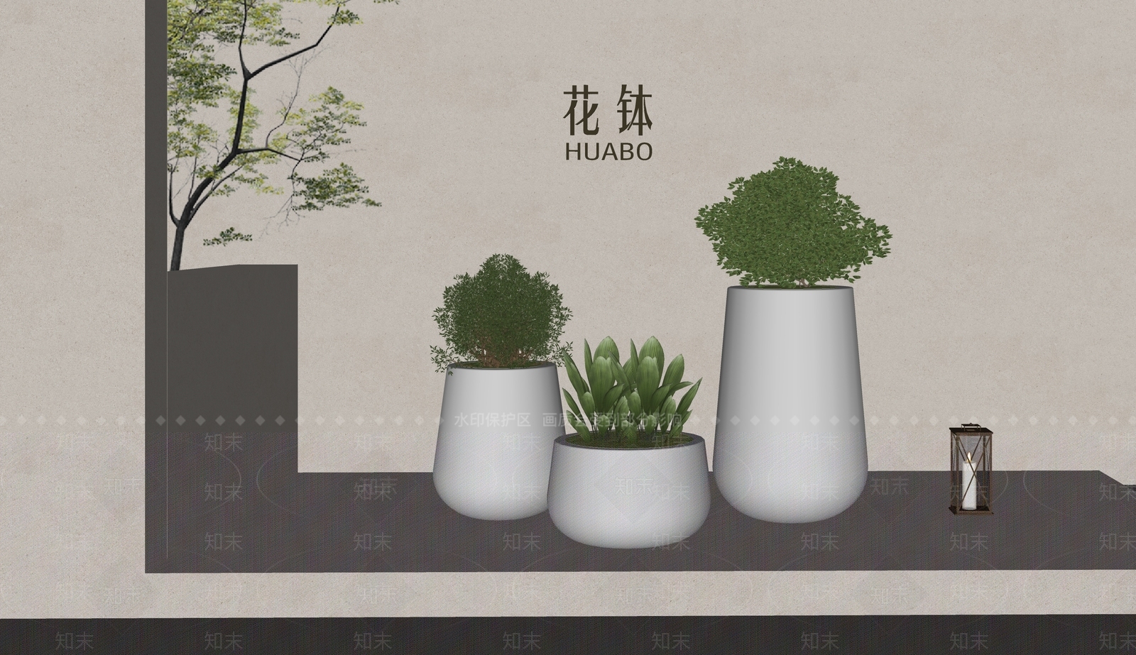 现代轻奢花钵花器SU模型下载【ID:1200692412】