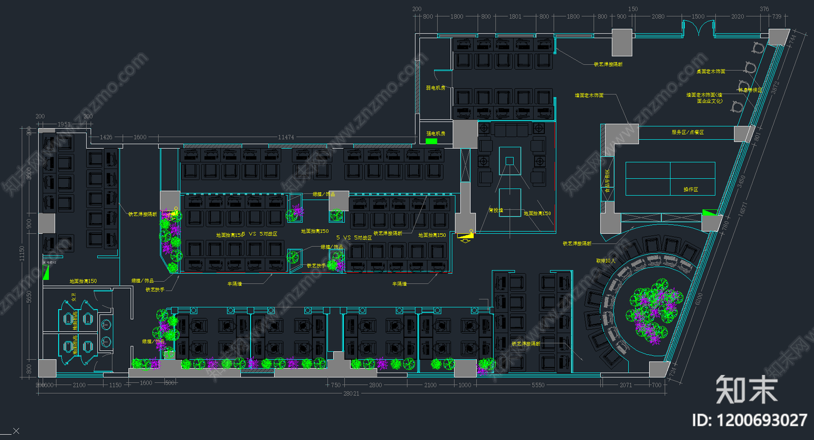 现代网吧施工图下载【ID:1200693027】