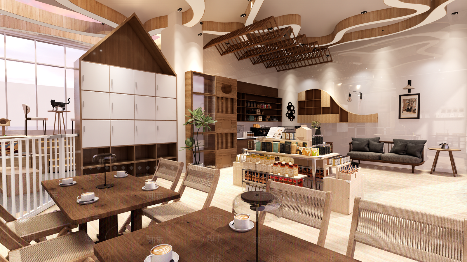 现代原木宠物店SU模型下载【ID:1200695749】