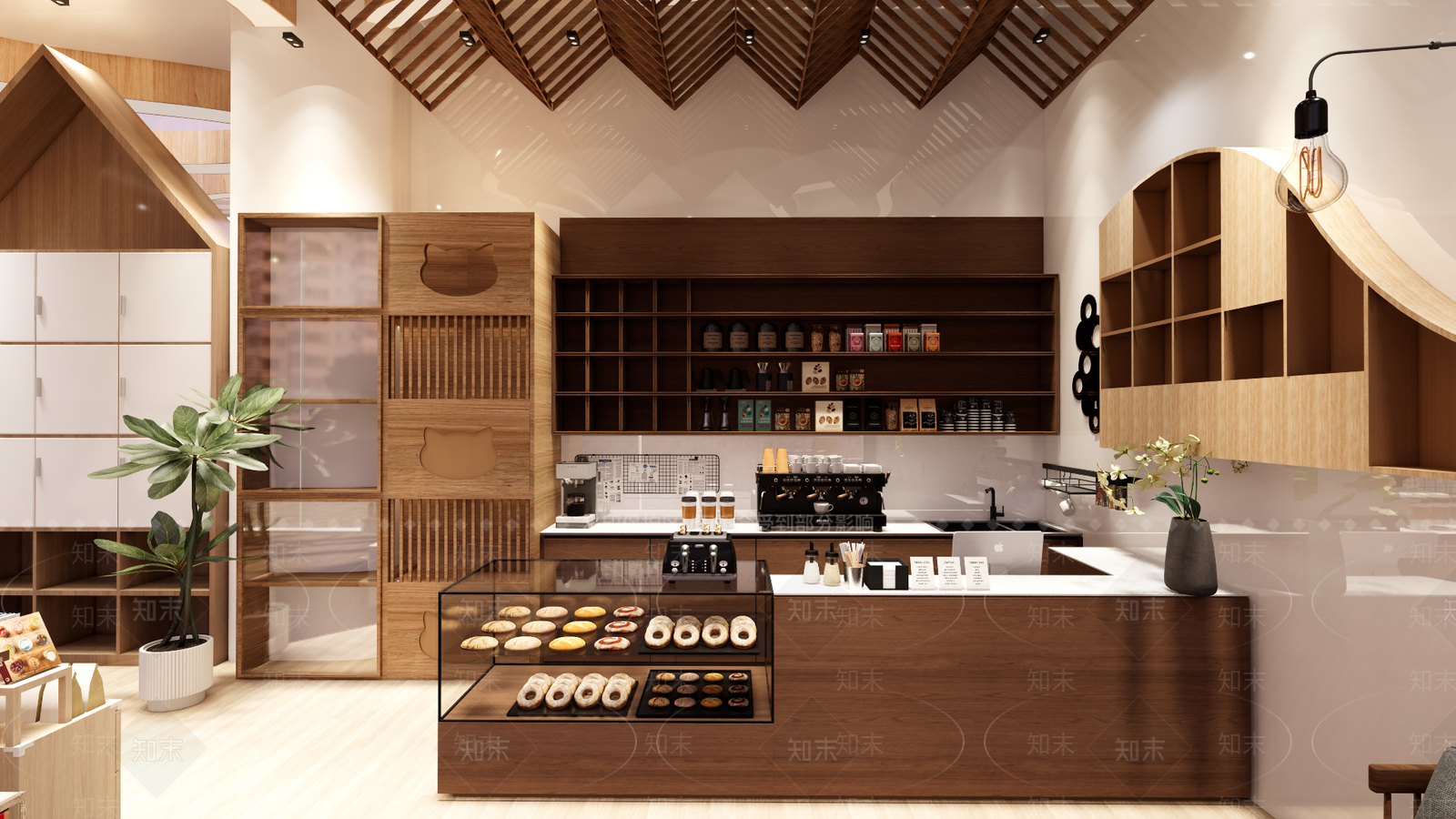 现代原木宠物店SU模型下载【ID:1200695749】