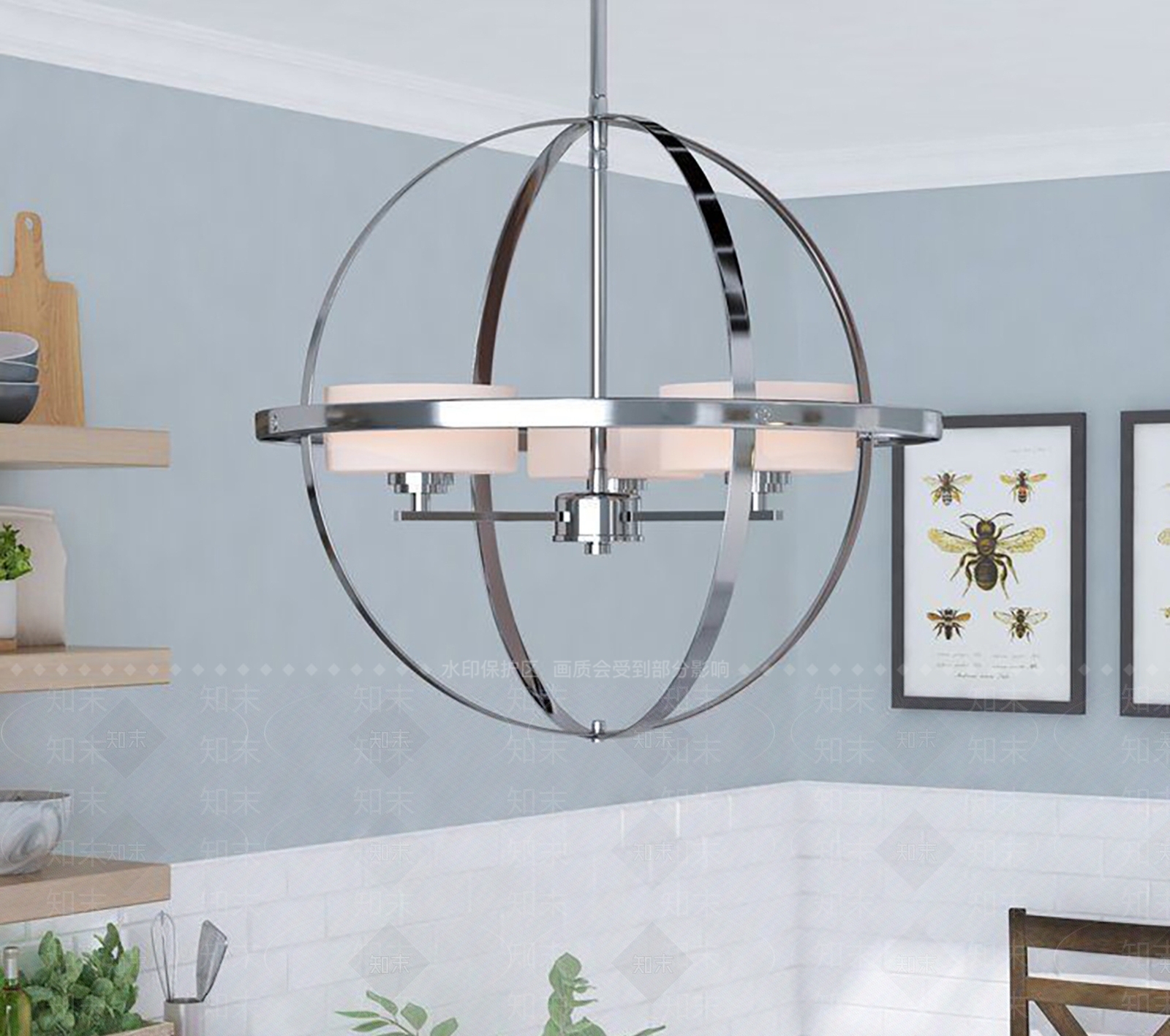 现代工业客厅吊灯3D模型下载【ID:1200694025】