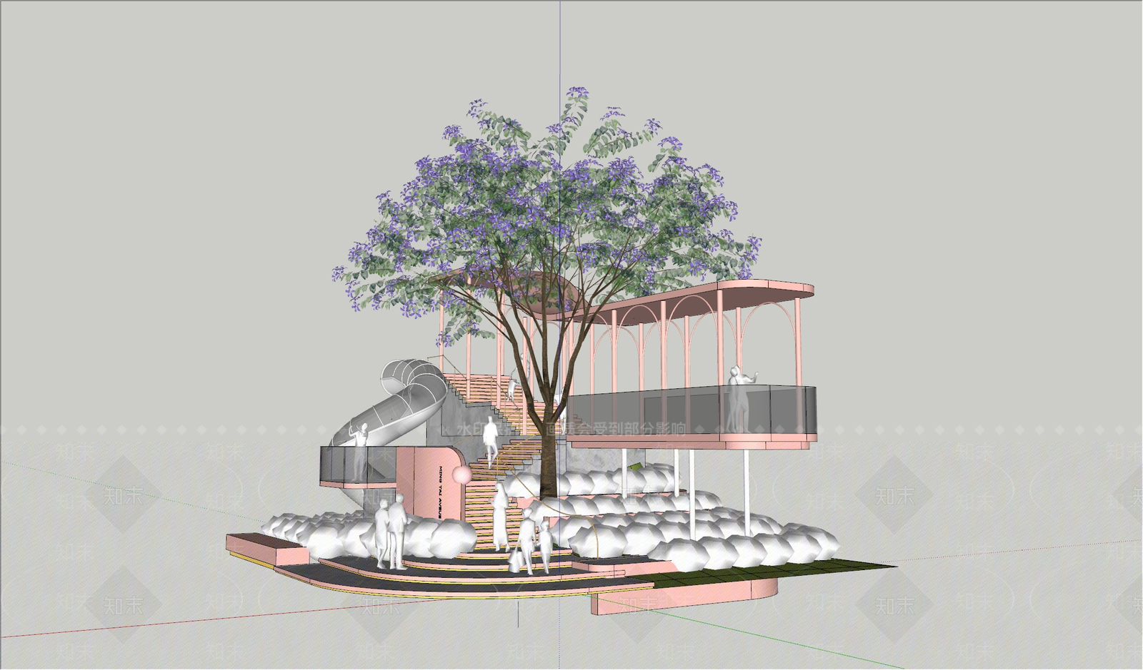 现代商业综合体景观SU模型下载【ID:1200695024】