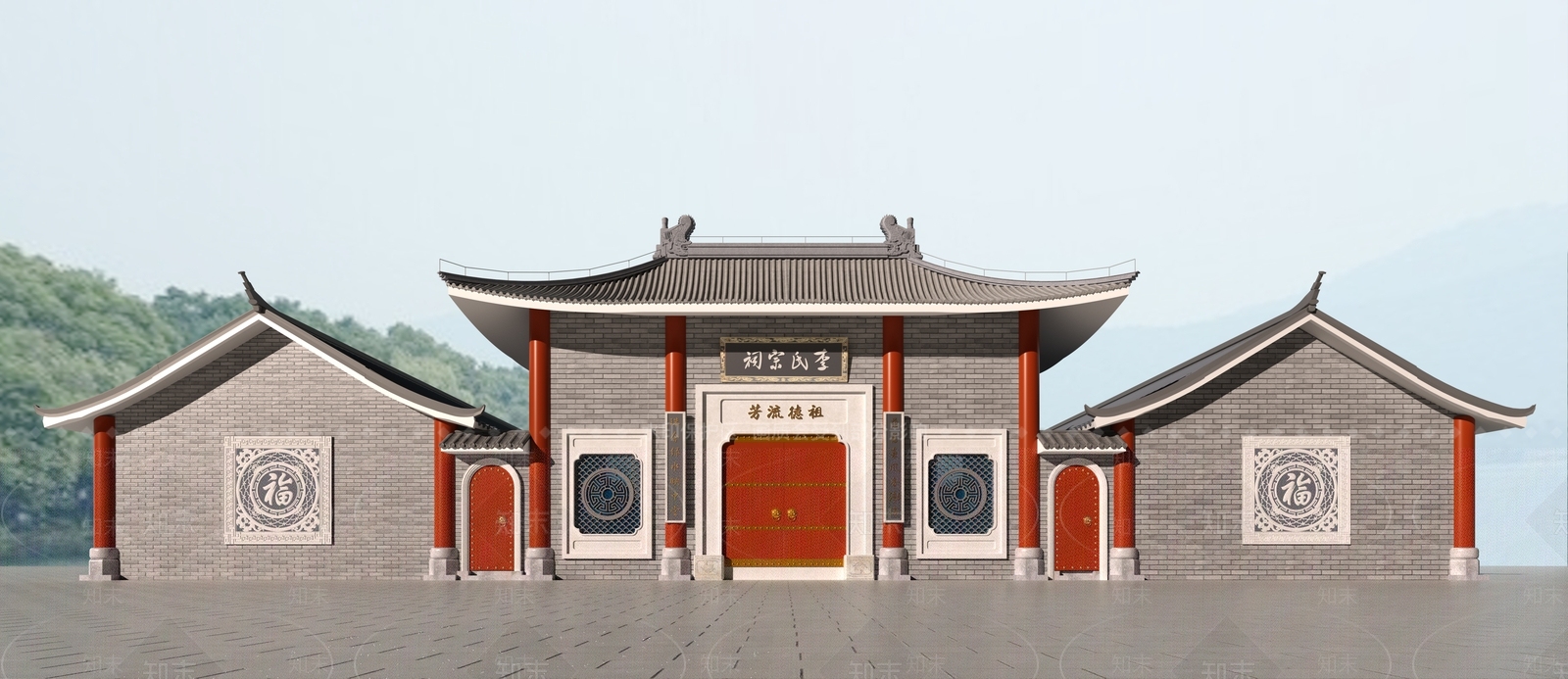中式古建3D模型下载【ID:1200696333】