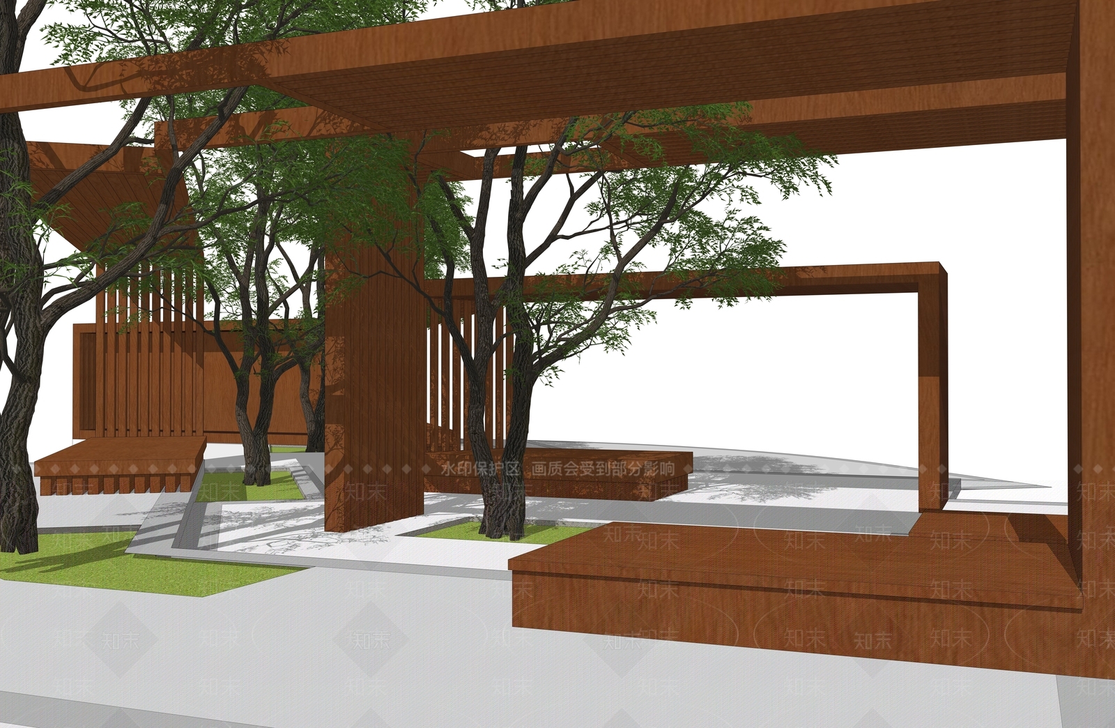现代其他景观小建筑SU模型下载【ID:1200697854】