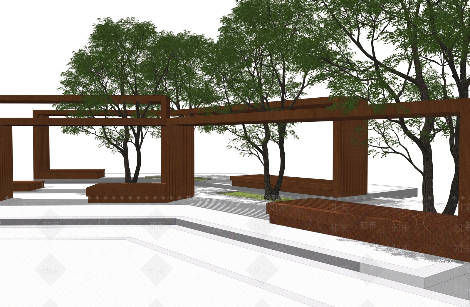 现代其他景观小建筑SU模型下载【ID:1200697854】