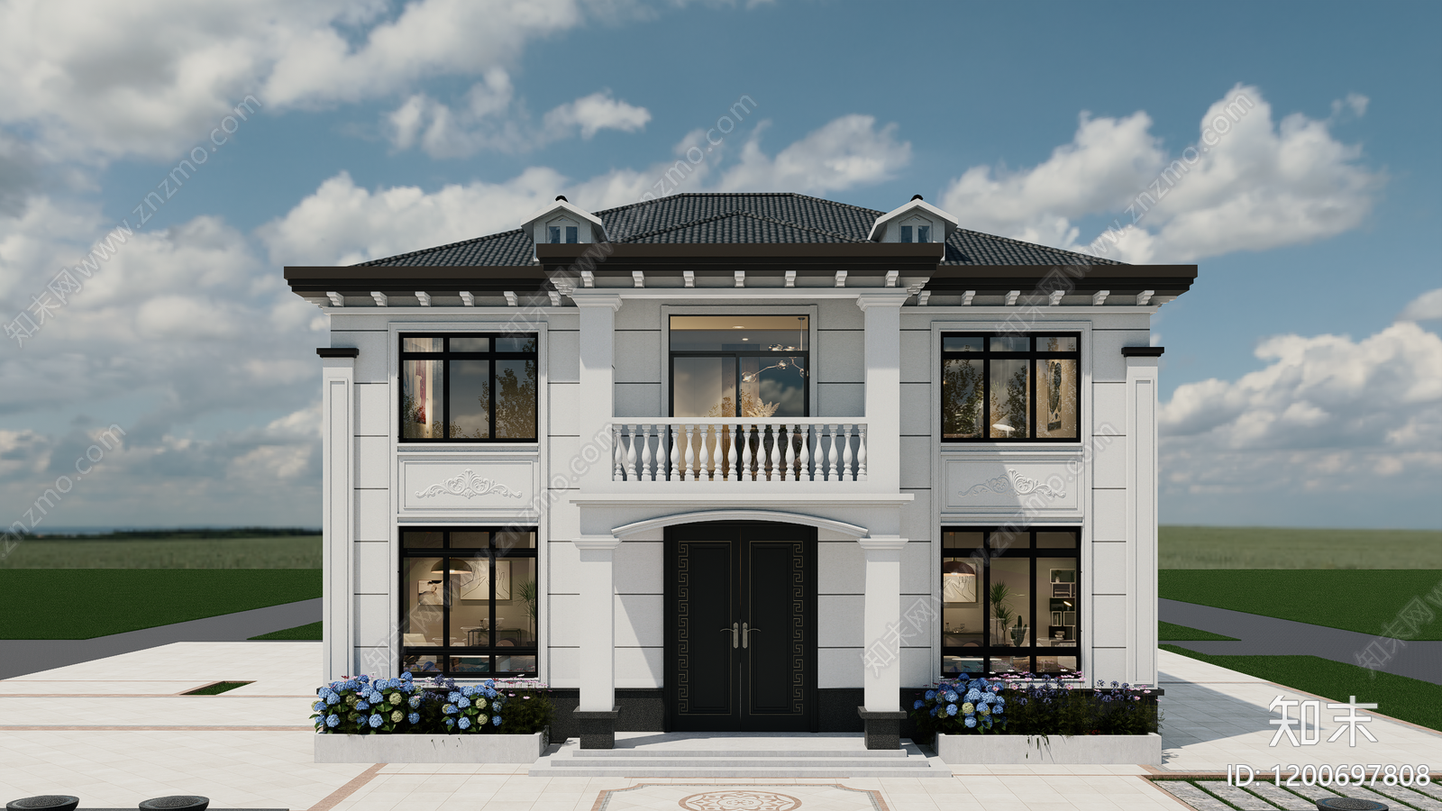 新中式现代别墅建筑cad施工图下载【ID:1200697808】
