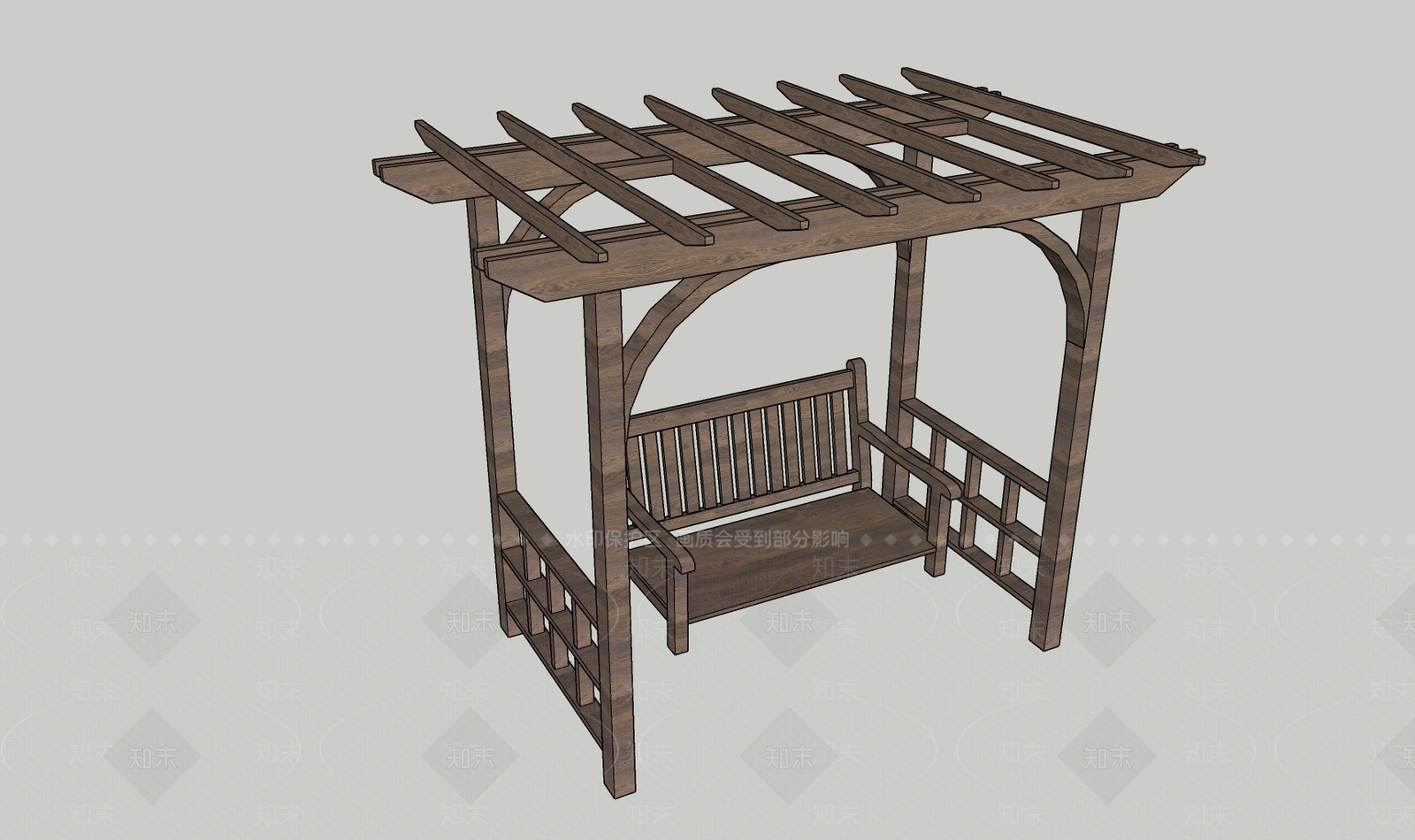 新中式中式廊架SU模型下载【ID:1200698244】