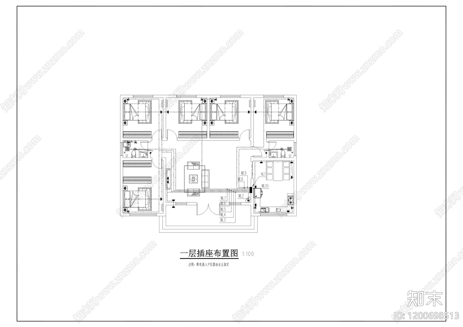 新中式现代别墅建筑cad施工图下载【ID:1200698513】