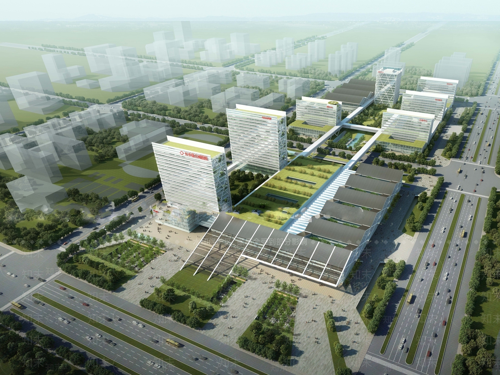 现代医院建筑SU模型下载【ID:1200698660】