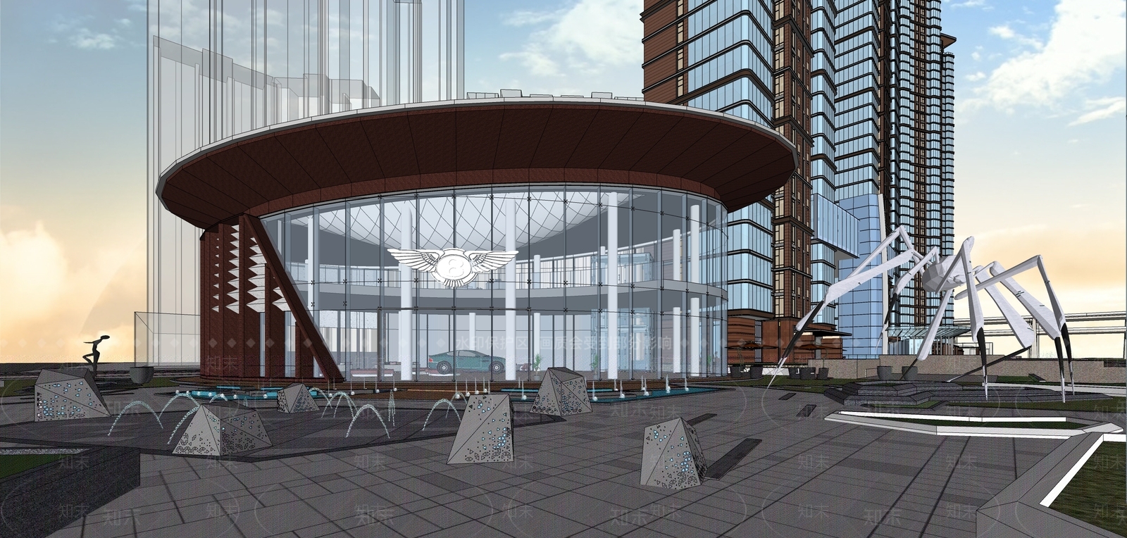现代小区建筑SU模型下载【ID:1200699854】