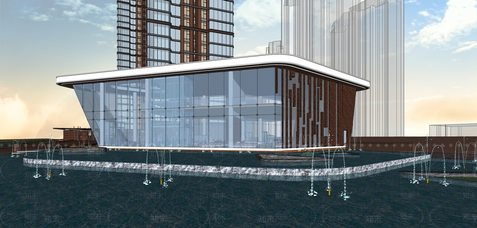 现代小区建筑SU模型下载【ID:1200699854】