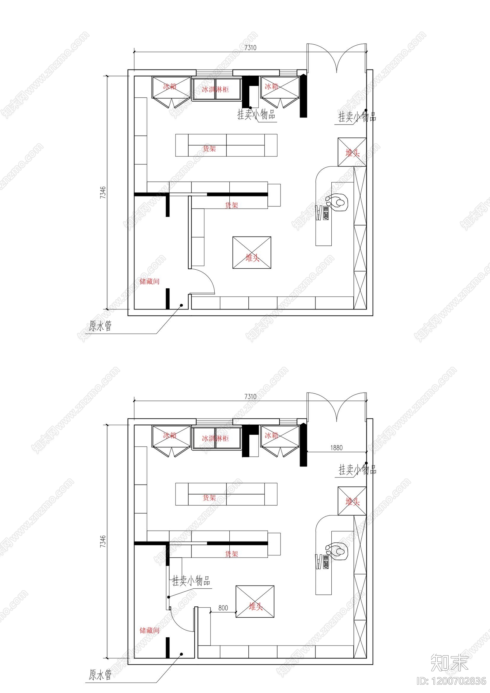 现代超市施工图下载【ID:1200702836】