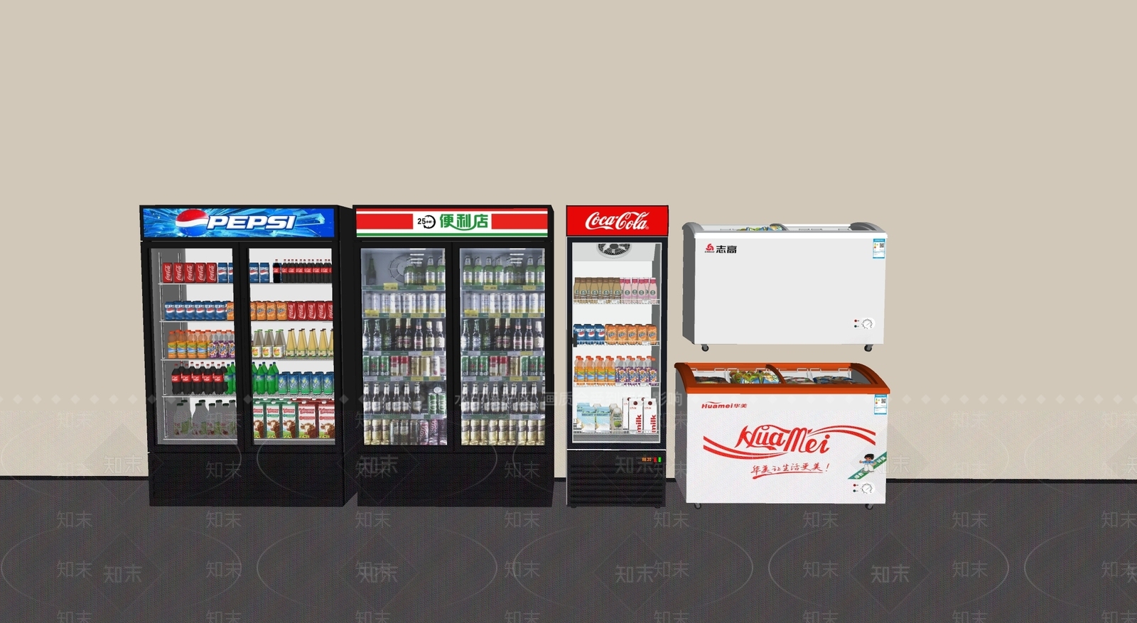 冰柜SU模型下载【ID:1200702817】